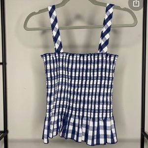 Super cute blue and white checkered top!